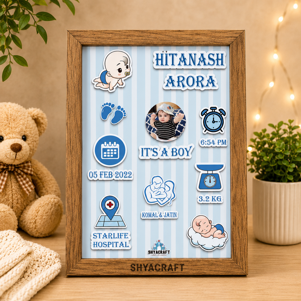 New Born Baby Birth Details Frame