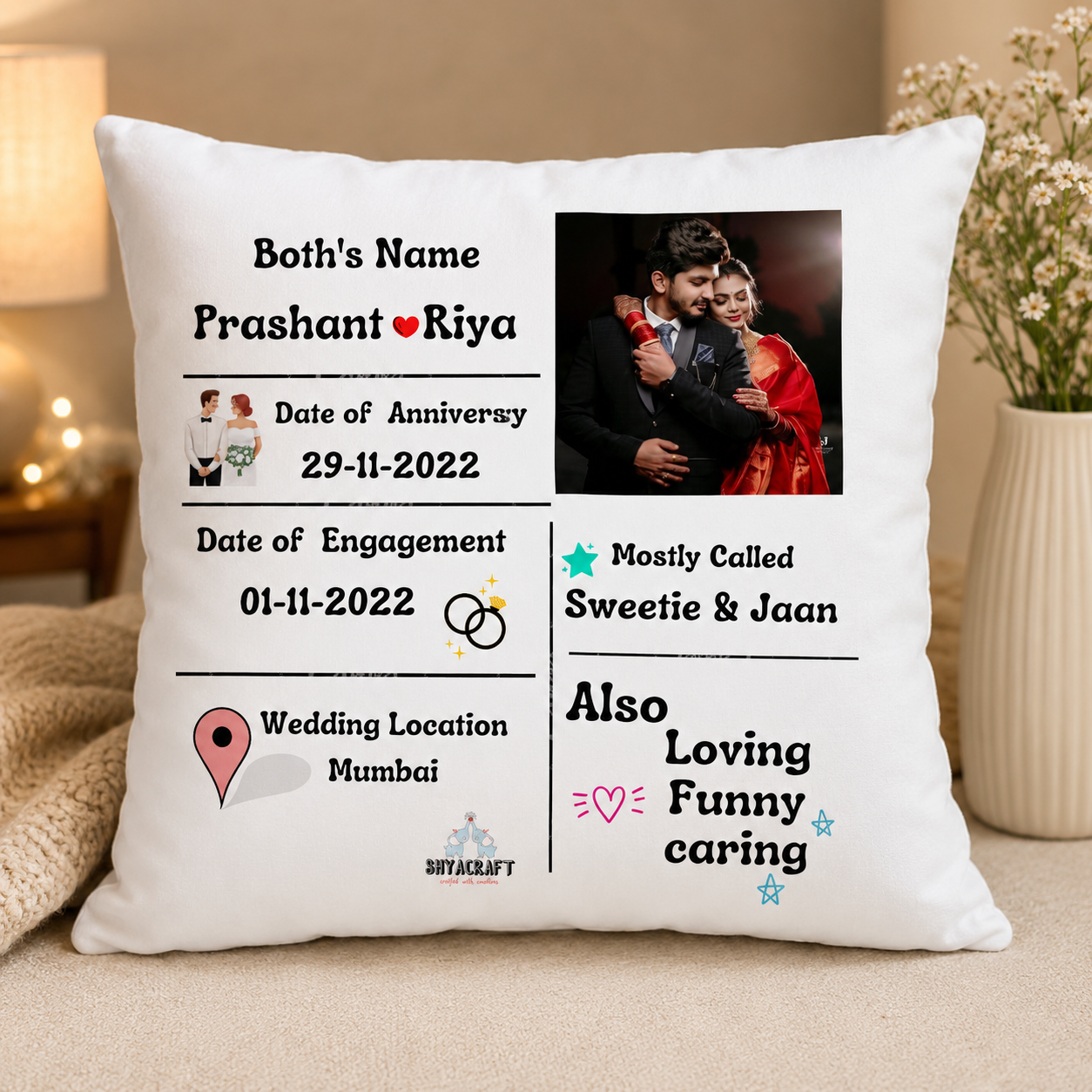 Personalized Couple Memory Cushion 💖