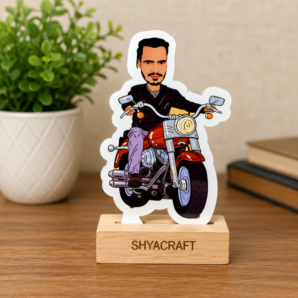 Bike Rider Mini Standee Caricature