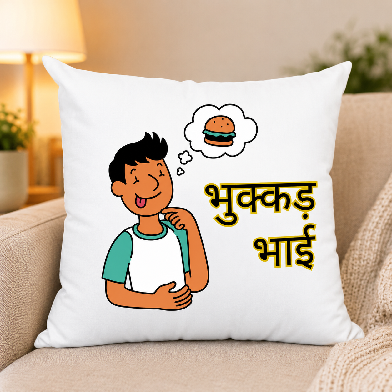 “Bhukkad Bhai” Funny Cushion