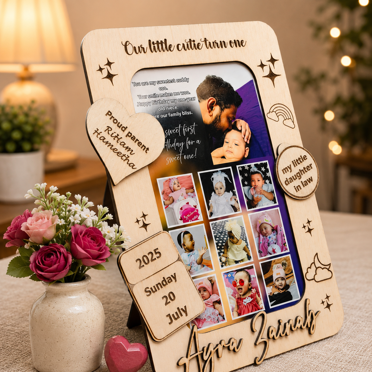 Wooden Baby  Photo Frame