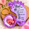 Personalized Baby Birth Details Keychain