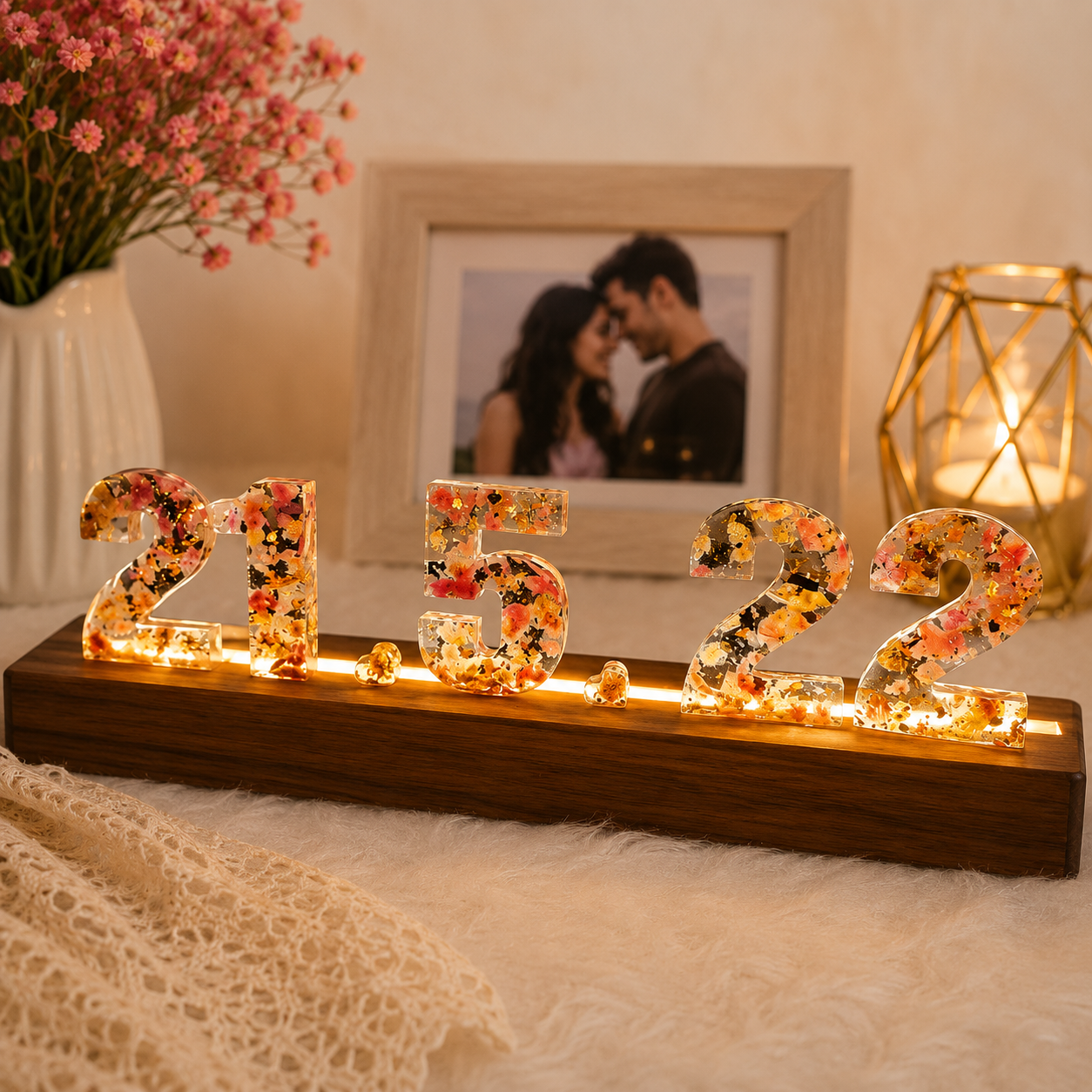 Resin Date Stand with Light