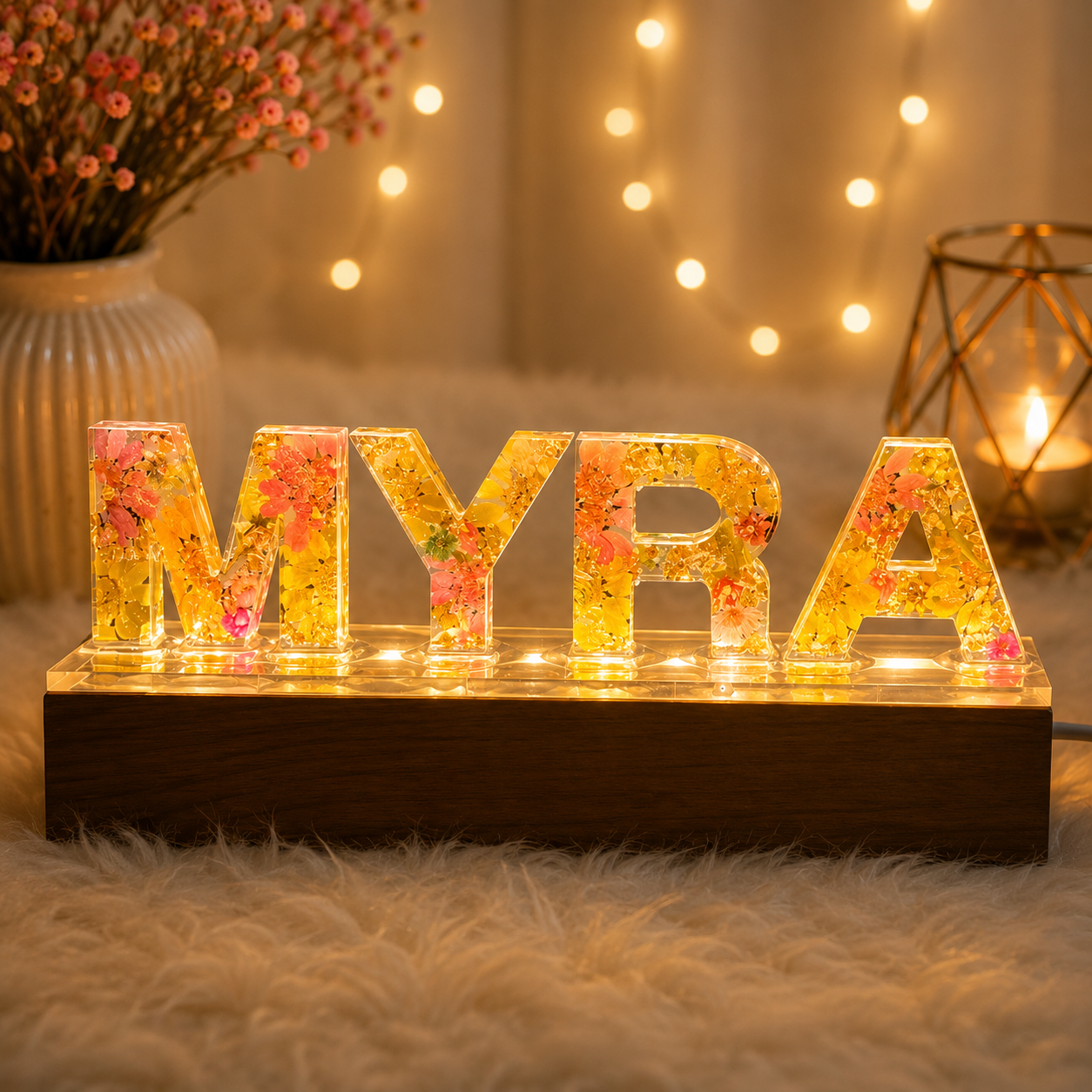 Resin Name Lamp