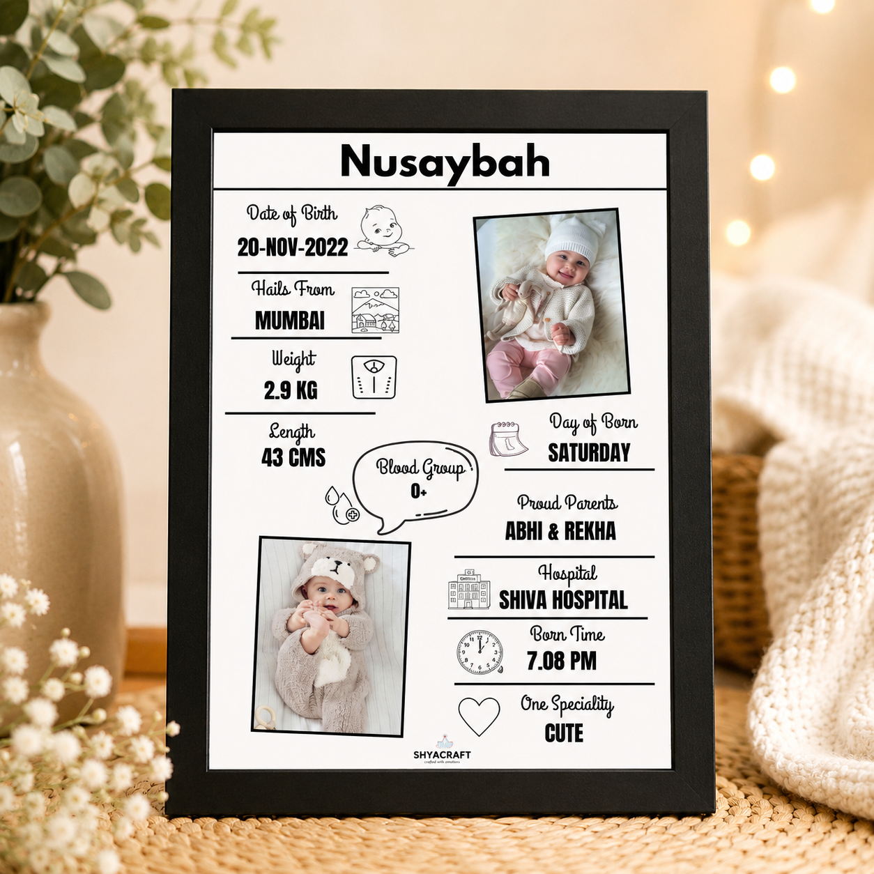 Personalized Baby frame