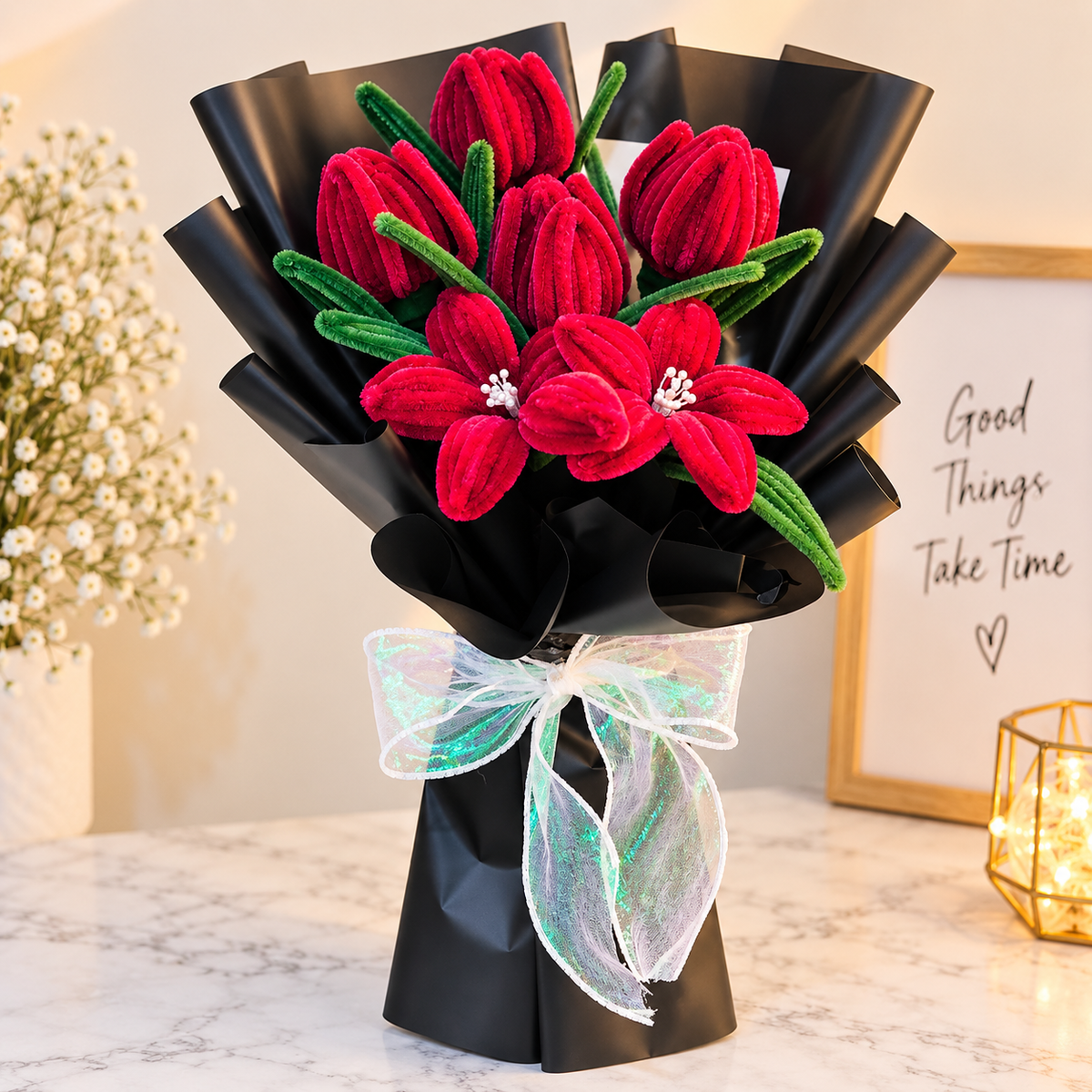 Crimson Tulip Bouquet