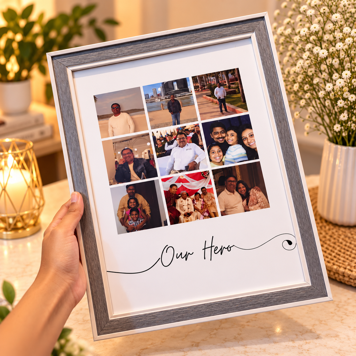 Personalized “Our Hero” Photo Collage Frame