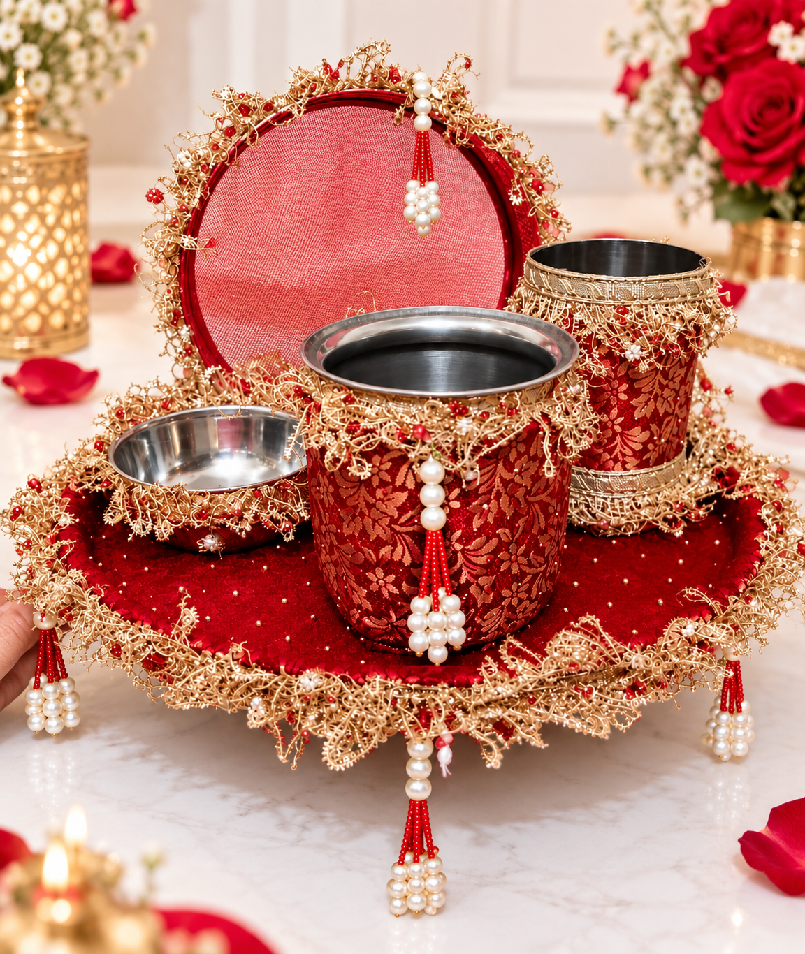 Karwa Chauth Thali  Red